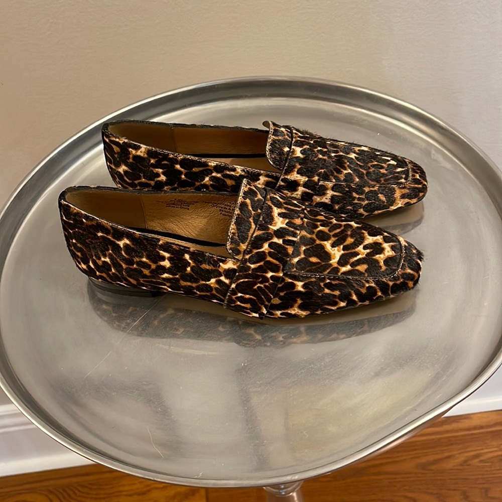 Halogen calf hair loafers, size 6 1/2, synthetic sole